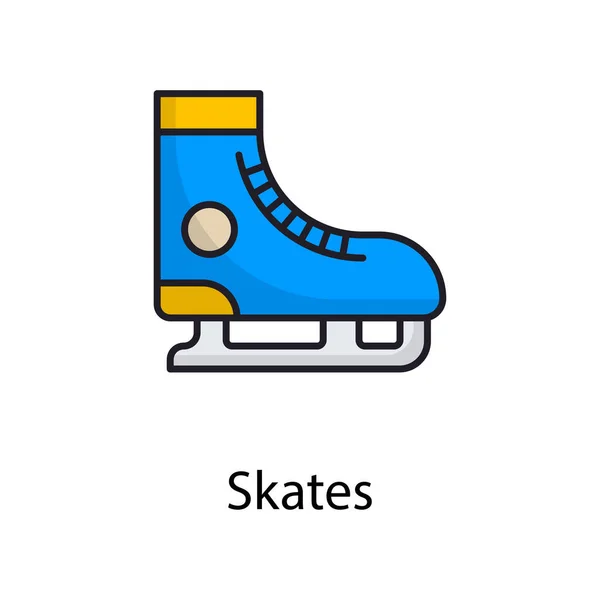 Skates Vector Filled Outline Icon Design Illustration Sports Awards Symbol — 图库照片