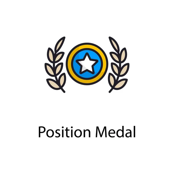 Position Medal Vector Filled Outline Icon Design Illustration Sports Awards — Stockfoto