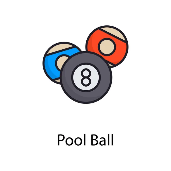 Pool Ball Vector Filled Outline Icon Design Illustration Sports Awards — Stok Foto