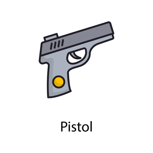 Pistol Vector Filled Outline Icon Design Illustration Sports Awards Symbol — Stockfoto