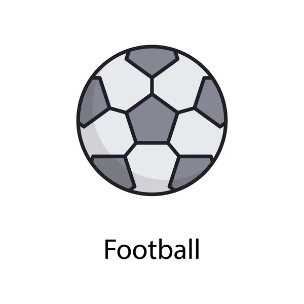 Ποδόσφαιρο Διάνυσμα Γεμάτο Περίγραμμα Εικονίδιο Σχεδιασμός Εικόνα Αθλητισμός Και Βραβεία — Φωτογραφία Αρχείου