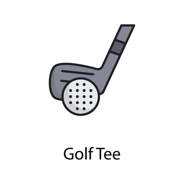 Golf Tee Vector Filled Outline Icon Design Illustration Sports Awards — 图库照片