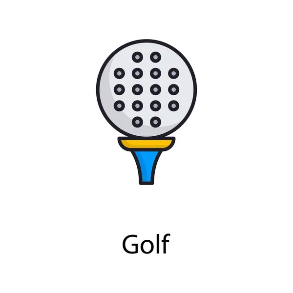 Golf Vector Filled Outline Icon Design Illustration Sports Awards Symbol — Stock Fotó