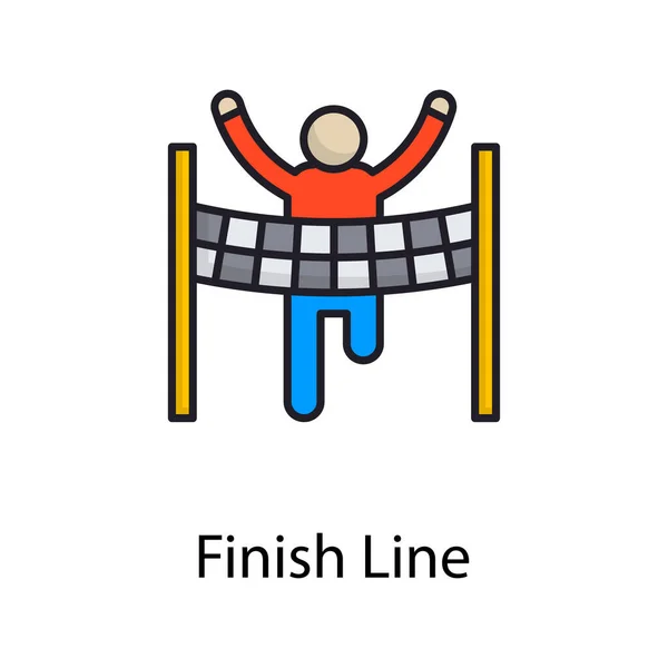 Finish Line Vector Filled Outline Icon Design Illustration Sports Awards — Stok Foto