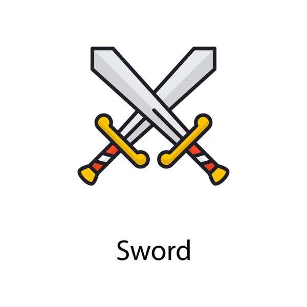 Sword Vector Filled Outline Icon Design Illustration Sports Awards Symbol — Stock Photo, Image