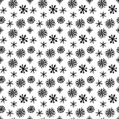 Kutlama web tasarımı için el çizimi kar taneleri Noel deseni.