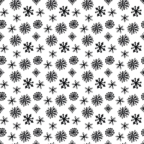 Ručně kreslené sněhové vločky Vánoční vzor pro oslavu web design. — Stockový vektor