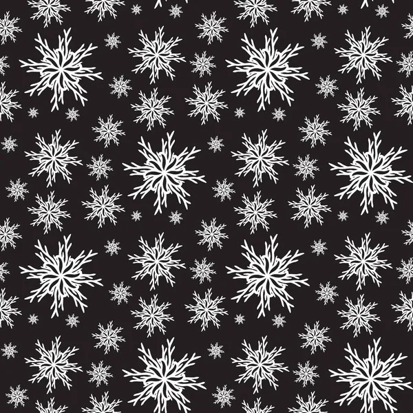 Bianco fiocchi di neve modello di Natale per la celebrazione avvolgendo design. — Vettoriale Stock