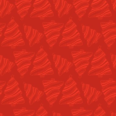 Kırmızı renklerde Noel duvar kâğıdı deseni tasarımı.