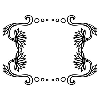 Not defteri kapağı tasarımları için elde çizilmiş klasik çiçek çerçevesi.