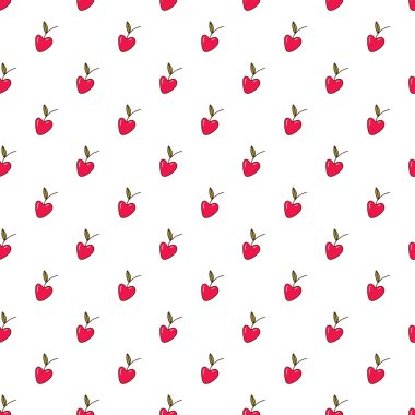 Aşk tarzında kumaş tasarımı için kalp şeklinde vişne deseni.