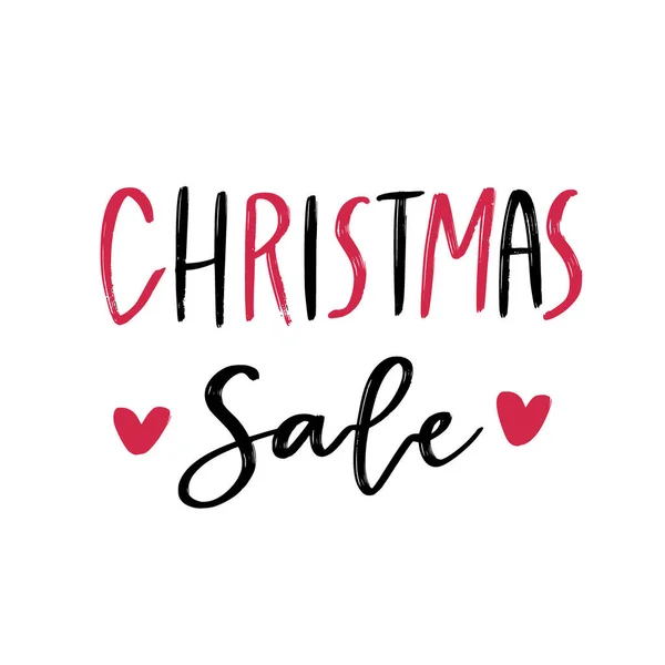 Christmas sale handwritten typographic icon. — Stock Vector