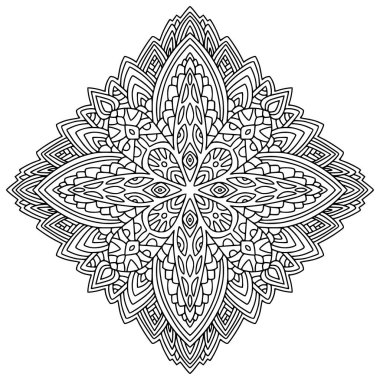 Ethnic Mandala ornament. Coloring book page.