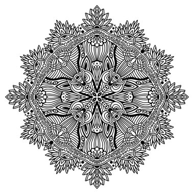 Ethnic Mandala ornament. Coloring book page.