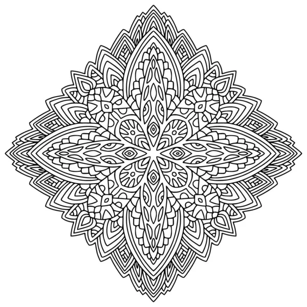 Ethnic Mandala Ornament Coloring Book Page —  Vetores de Stock