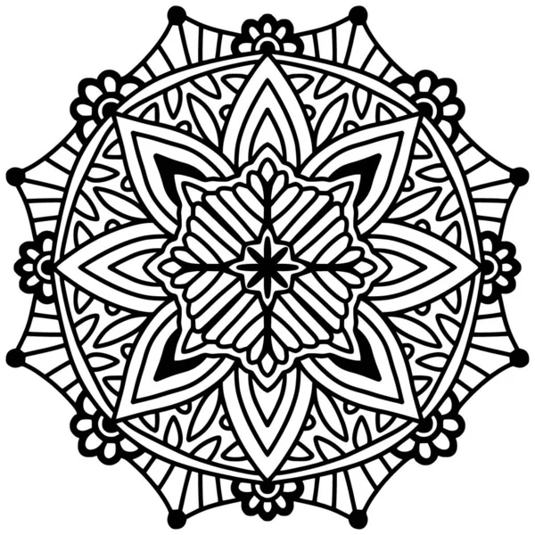Ethnic Mandala Ornament Coloring Book Page — Stockvektor
