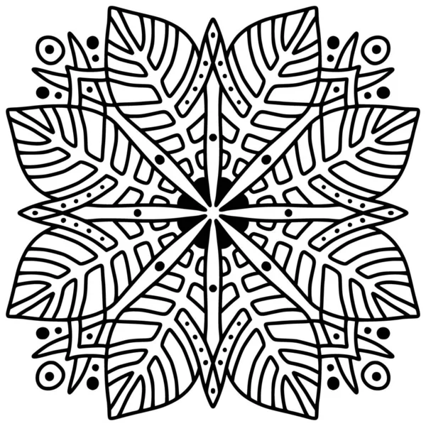 Etnische Mandala Ornament Kleurboek Pagina — Stockvector