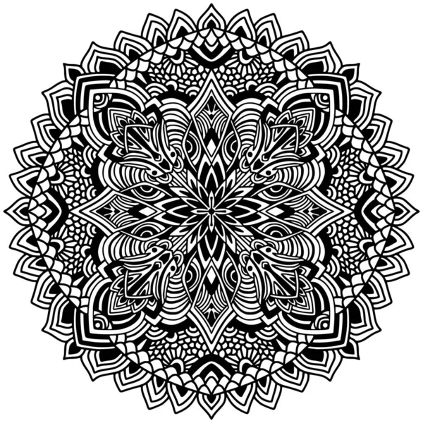 Ethnic Mandala Ornament Coloring Book Page Stock Vector