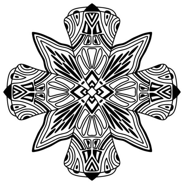 Mandala Ornament Tattoo Engraved Coloring Book Projects Stock Vector