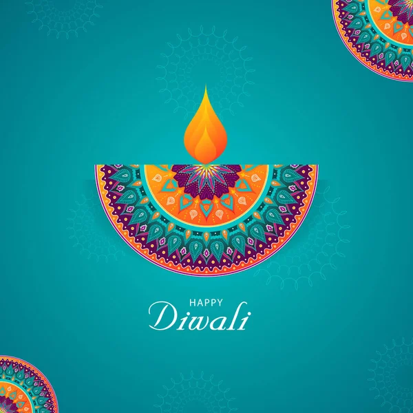 Fond Bannière Coloré Diwali Avec Diya Moderne Vecteur En Vente