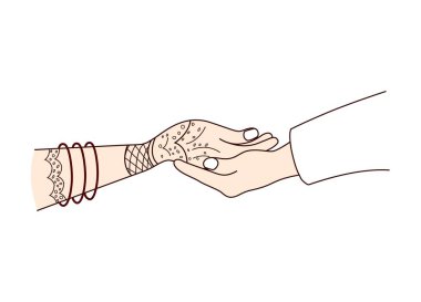 Hindistan Hindu Düğün Renkli Clipart