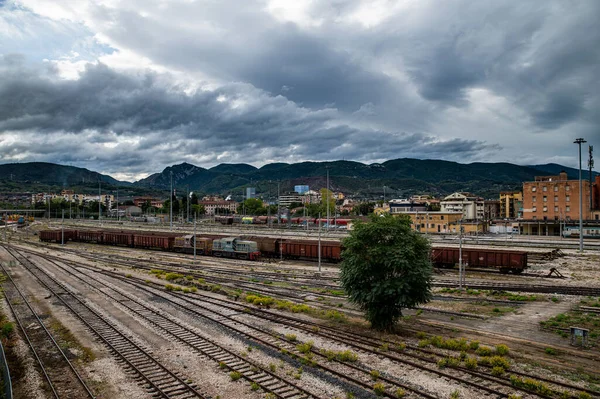 Railway Area Rails See Trano Goods Terni — Stock Photo, Image
