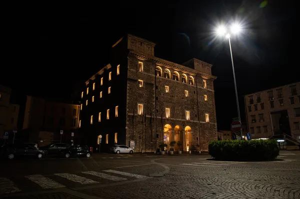 Terni Italia Octubre 2021 Municipio Terni Por Noche Con Iluminación — Foto de Stock