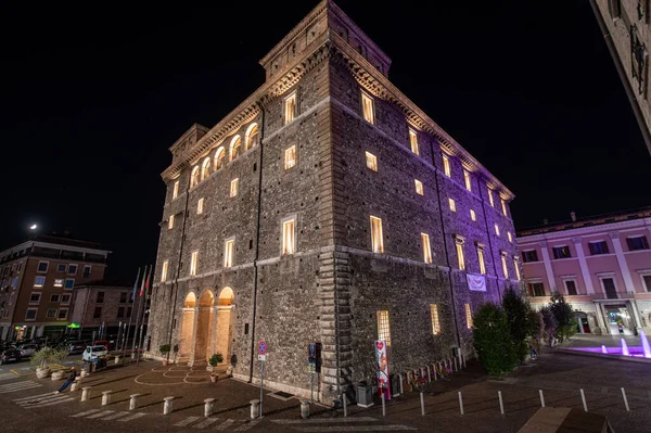 Terni Italy October 2021 Municipality Terni Night Its Lighting — Stock Photo, Image