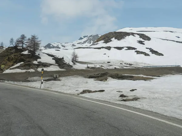 Besneeuwd Landschap Van Het Valtellina Gebergte Een Zonnige Dag — Stockfoto