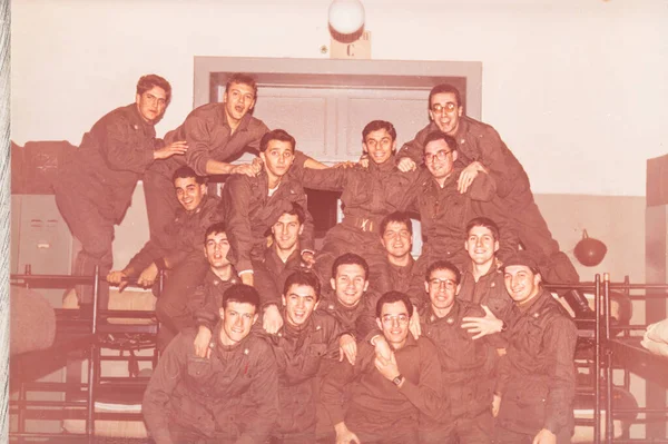 Salerno Itália Fevereiro 1970 Retrato Soldados Durante Militares Década — Fotografia de Stock