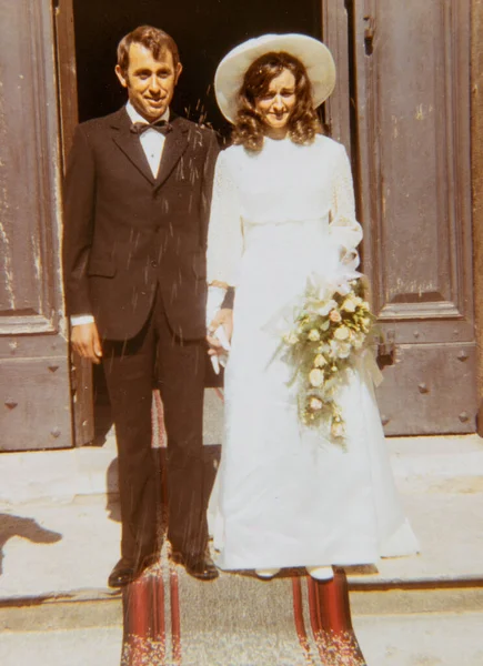 Terni Ιταλία Σεπτεμβρίου 1970 Πορτραίτο Γάμου Στη Δεκαετία Του Εικόνα Αρχείου