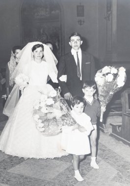 Massamartana, İtalya 15 Mayıs 1960: 60 'larda bir düğün portresi