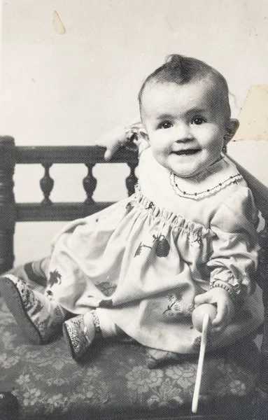 Terni Olaszország 1940 Május Egy Évekbeli Kislány Portréja — Stock Fotó