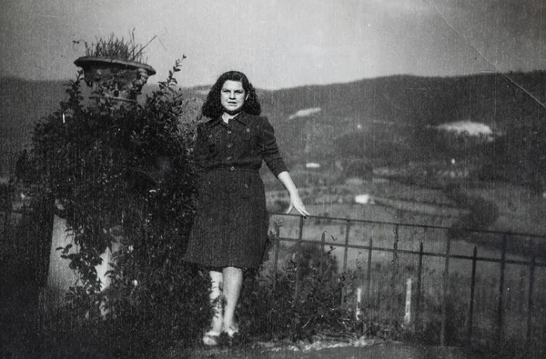 Terni Italien Mai 1940 Porträt Einer Frau Den 40Er Jahren — Stockfoto