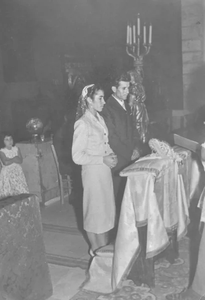 1940年9月10日 意大利 40年代婚礼的肖像 — 图库照片
