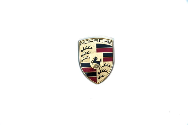 Terni Włochy Grudnia 2021 Symbol Producenta Samochodów Porsche — Zdjęcie stockowe