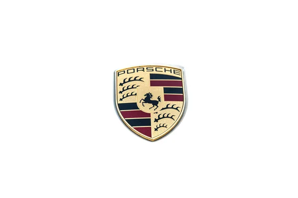 Terni Włochy Grudnia 2021 Symbol Producenta Samochodów Porsche — Zdjęcie stockowe
