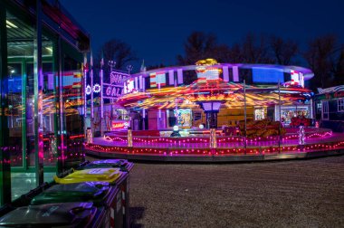 Terni, İtalya 17 Aralık 2021: Eğlence amaçlı eğlence fuarı