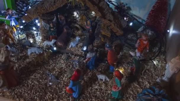 Crèche caractéristique de la scène de Jésus — Video