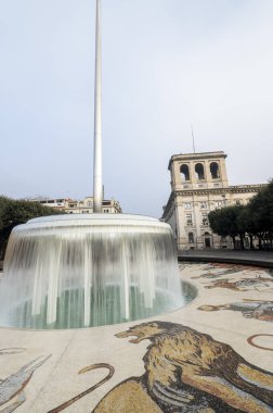 Terni, İtalya Ocak 01: 2022 Terni 'deki Cornelio Tacito çeşme meydanı.