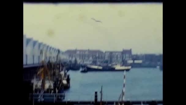 Lucerna Suiza Marzo 1960 Puerto Ciudad Lucerna Con Barcos Lago — Vídeo de stock