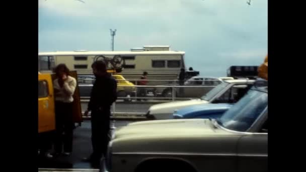 Paris França Abril 1960 Porto Naval França Década Com Carros — Vídeo de Stock