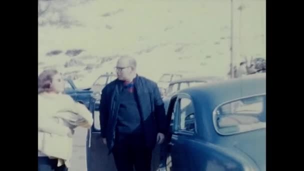 Lugani Svizzera Dicembre 1960 Famiglia Vacanza Lugano Con Neve Degli — Video Stock