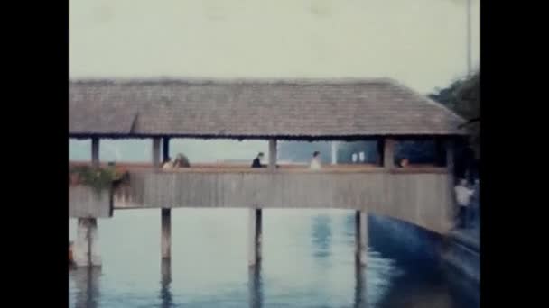 Lugani Suisse Décembre 1960 Pont Ville Lugano Des Années 1960 — Video