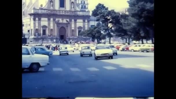 Självständighetstorget Palermo 1965 Talet — Stockvideo