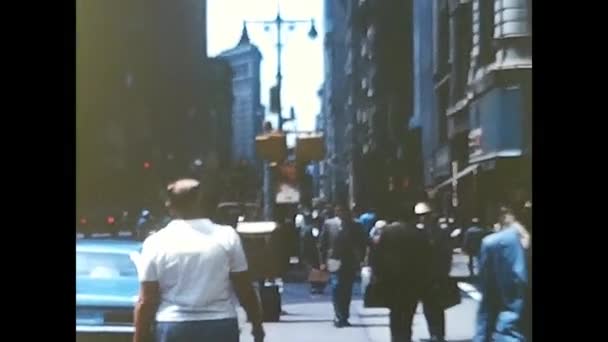 Nova Iorque América Junho 1960 Turistas Com Dossel Que Diz — Vídeo de Stock