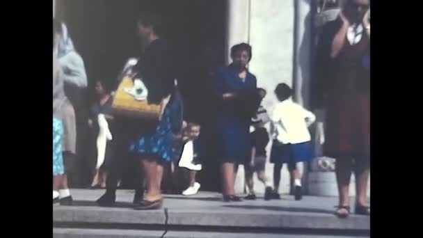 Cascia Perugia April 1960 Santarita Monastery Tourists 60S — Stock Video