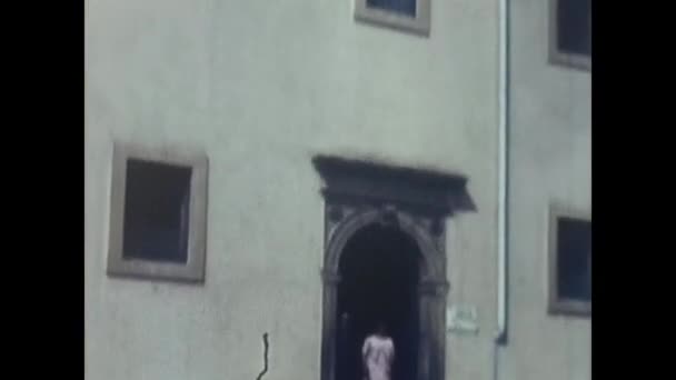 Cascia Perugia April 1960 Santarita Kloster Mit Touristen Den 60Er — Stockvideo