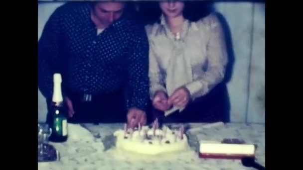 Palermo Olasz Március 1970 Egy Évekbeli Családi Születésnapja — Stock videók