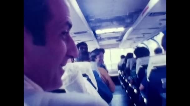 Denemarken April 1970 Toeristen Bus Tijdens Reis Naar Denemarken Jaren — Stockvideo